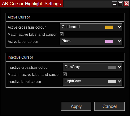 settings window