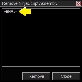 Remove NinjaScript Assembly dialog box